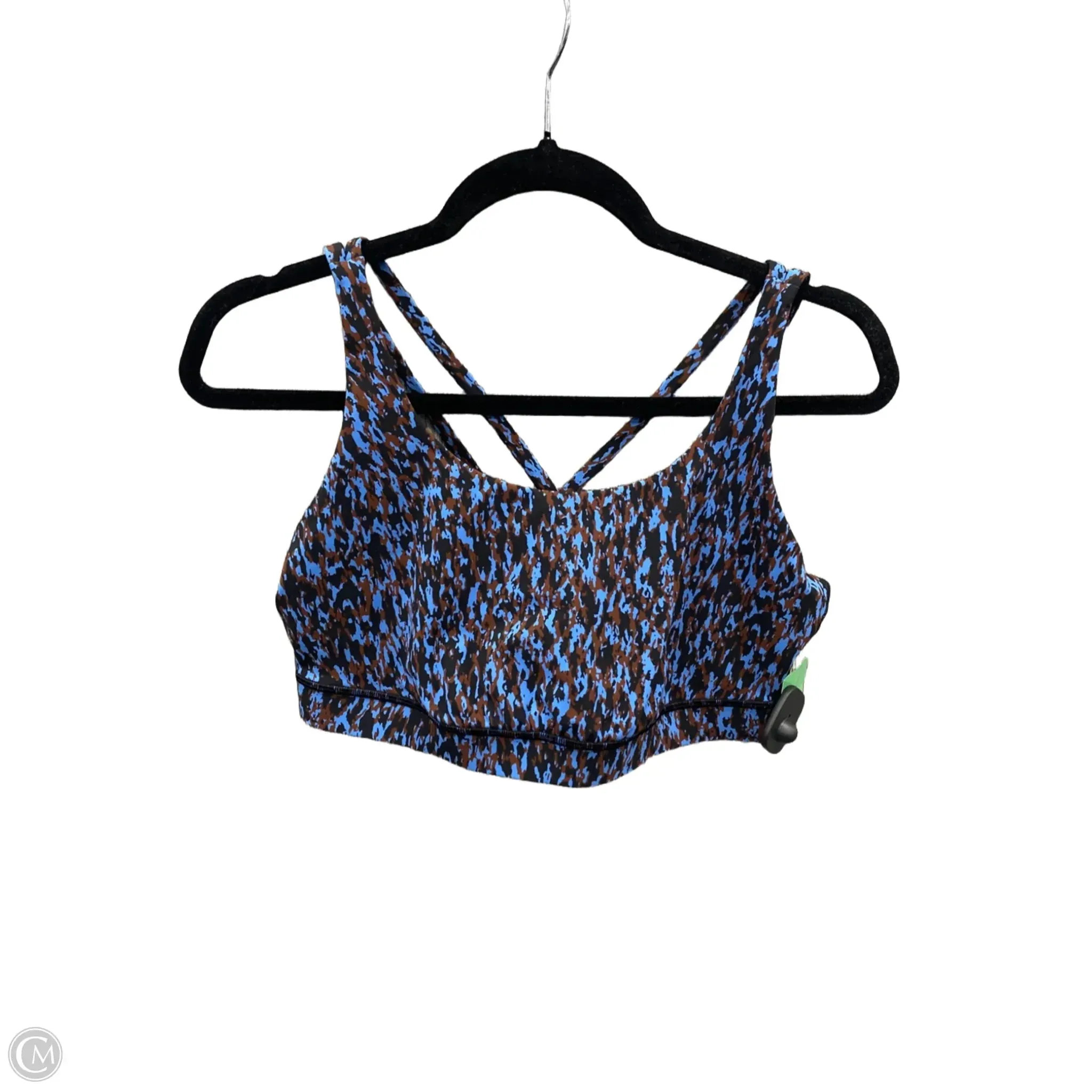 Athletic Bra By Lululemon In Blue & Brown, Size: 12