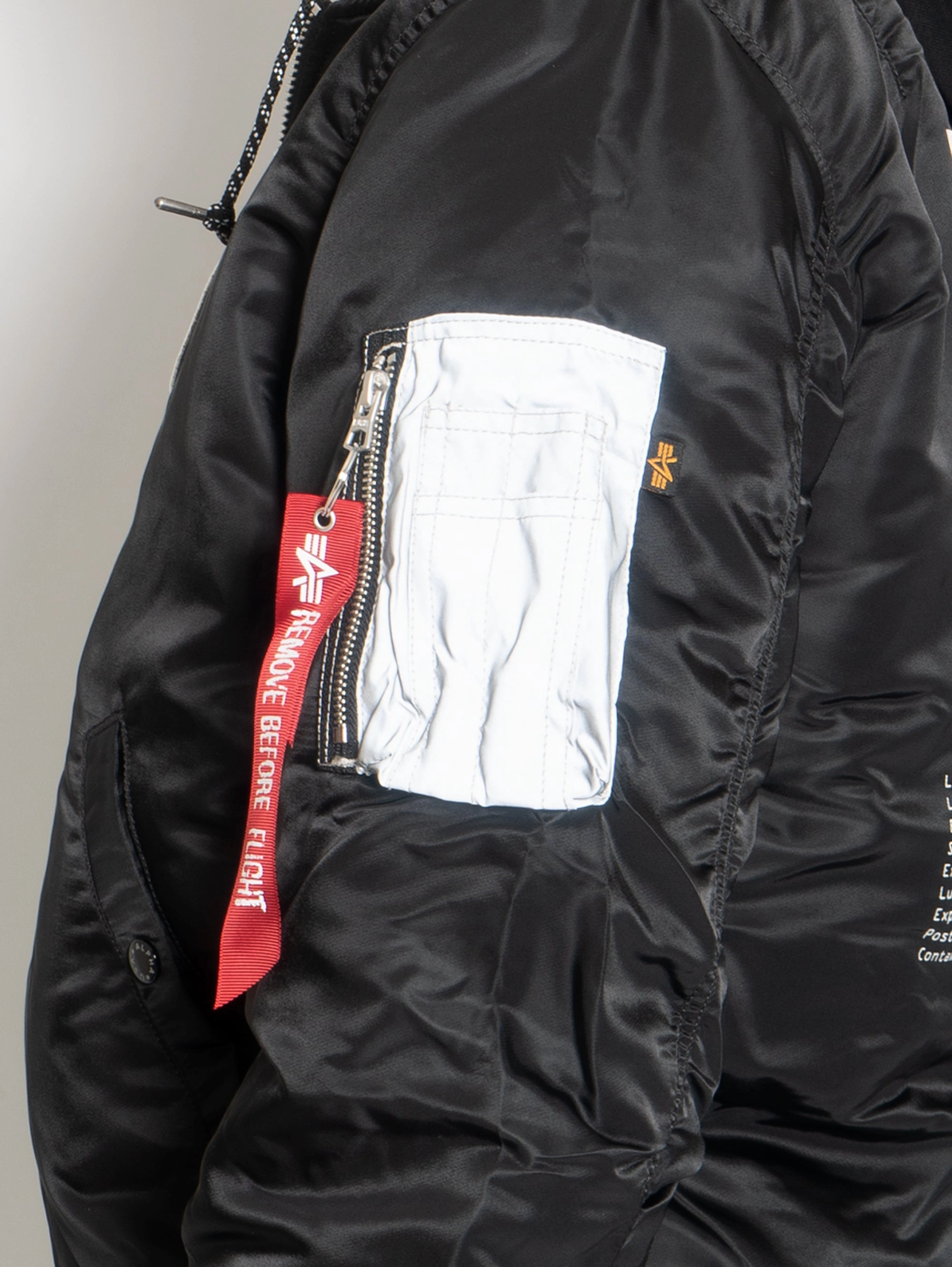 Aviator Bomber with Hood MA-1 VF Hood Dark Side Black