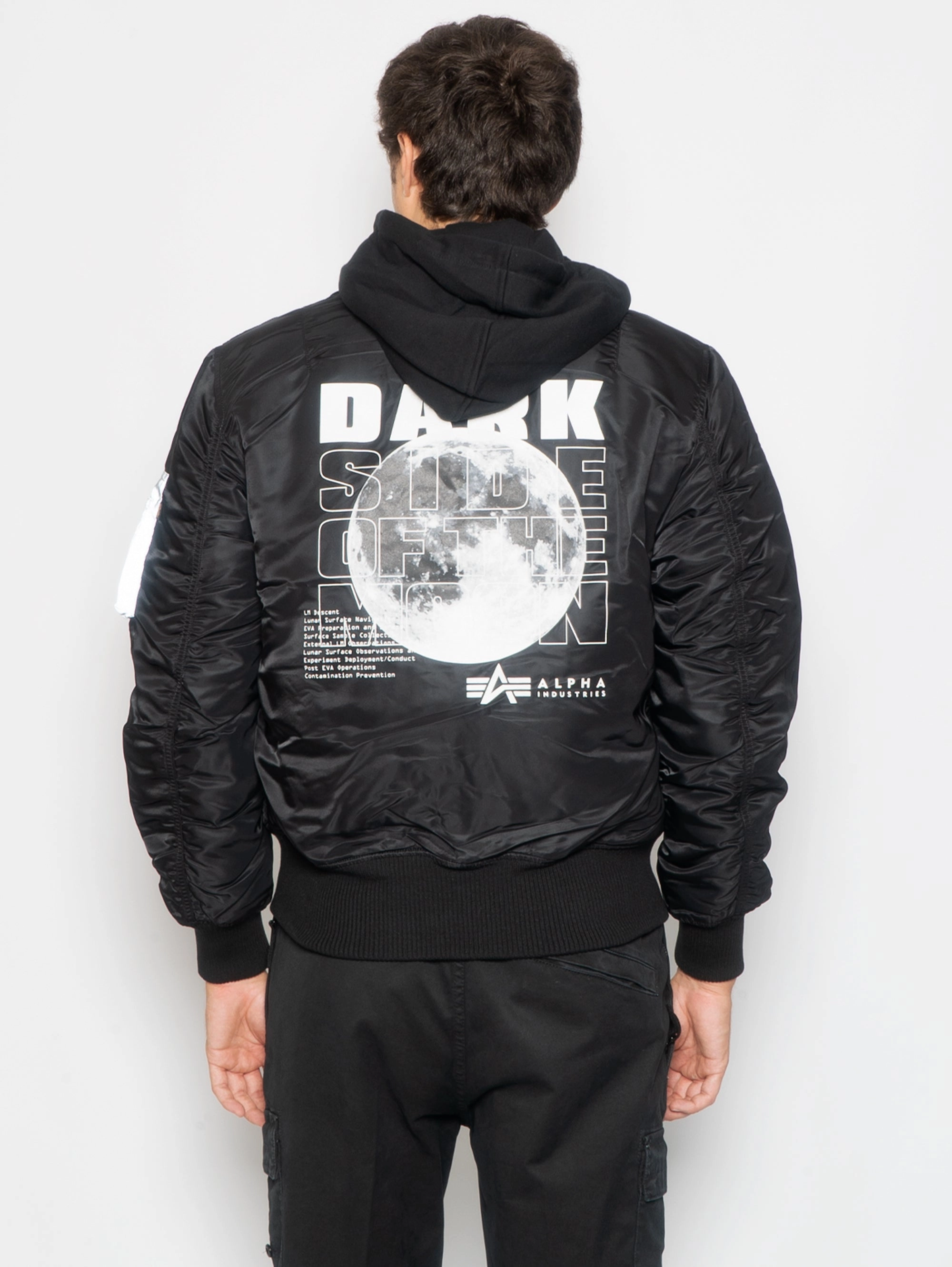 Aviator Bomber with Hood MA-1 VF Hood Dark Side Black