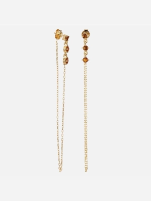 Azra Recycled 925 Sterling Silver Citrine Earrings | Gold Vermeil