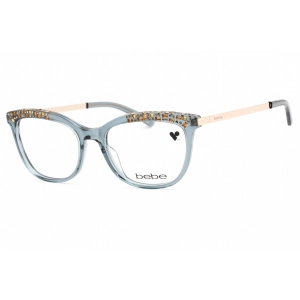 Bebe Women's Eyeglasses - Aqua Crystal Plastic Full Rim Rectangular Frame | BB5179 450