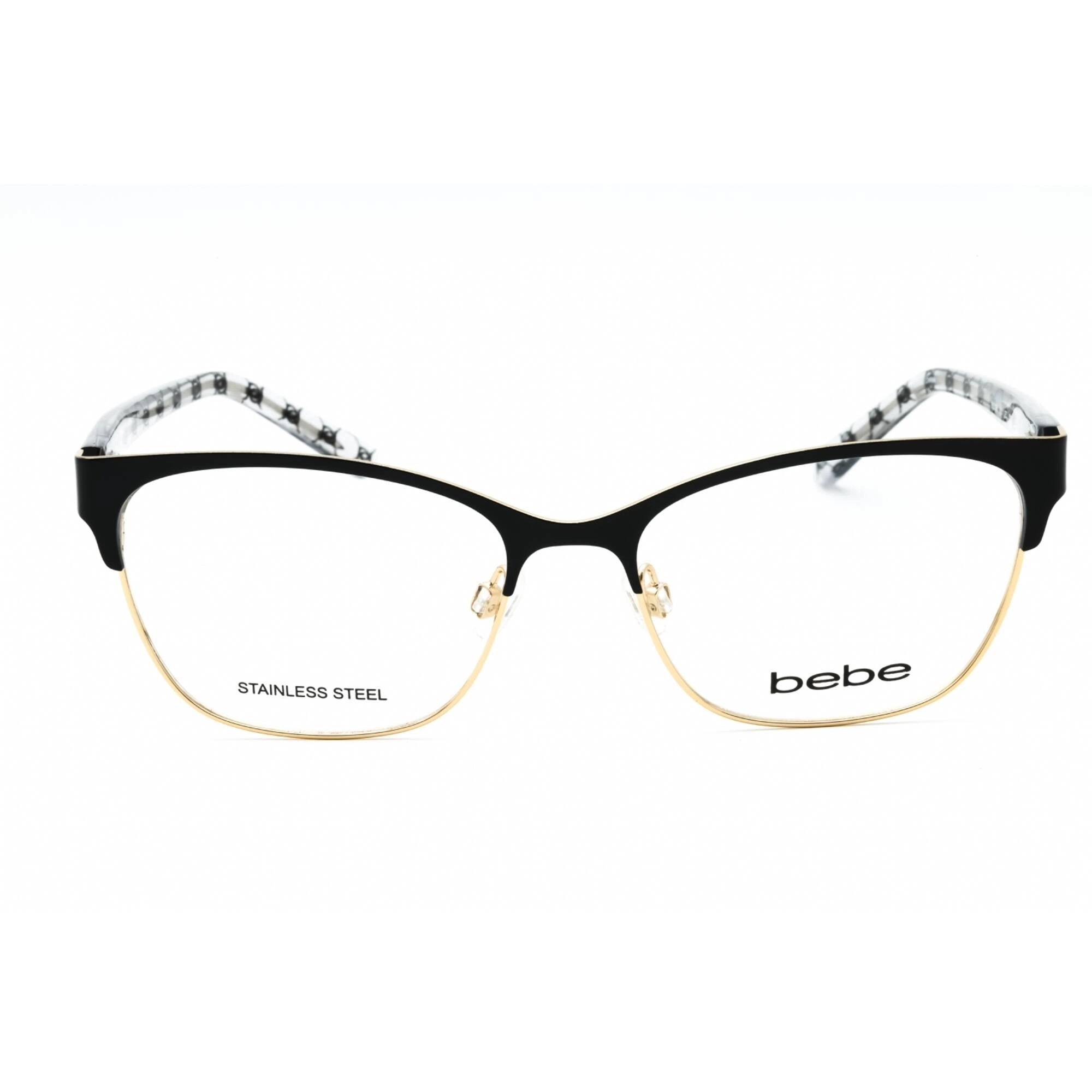 Bebe Women's Eyeglasses - Jet Full Rim Cat Eye Frame Clear Demo Lens | BB5196 001