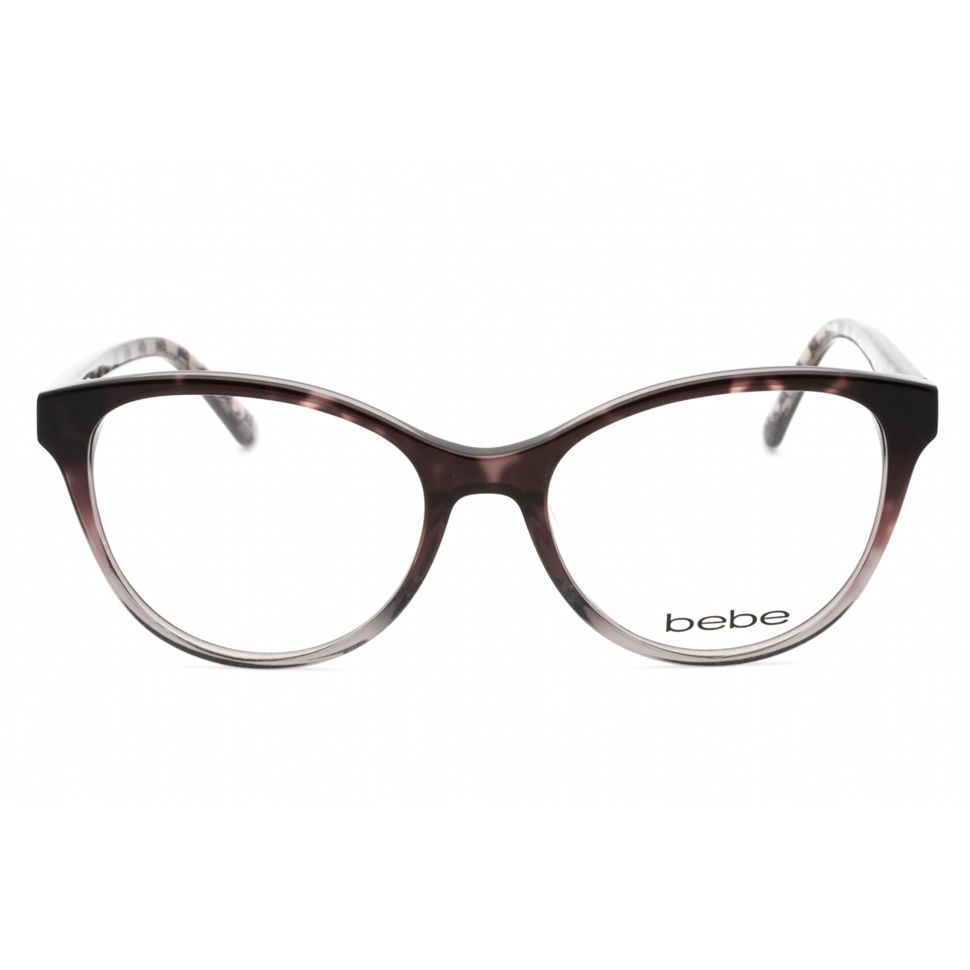 Bebe Women's Eyeglasses - Jet Gradient Plastic Full Rim Round Clear Lens | BB5195 001
