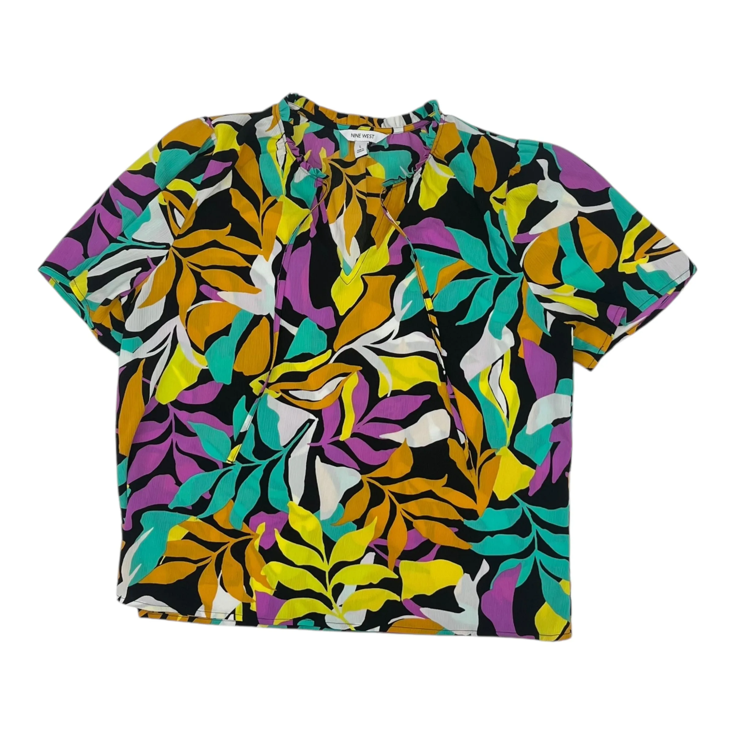 Blouse Ss By Nine West In Black, Size:L