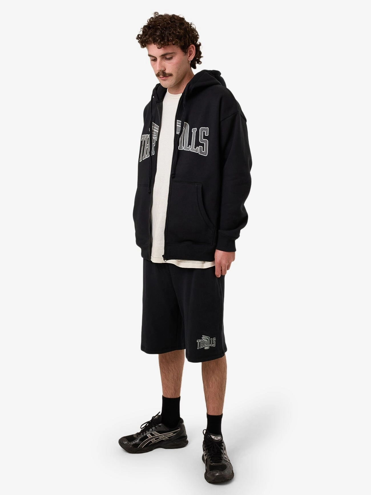 Born To Fly Zip Hood Fleece - Washed Black