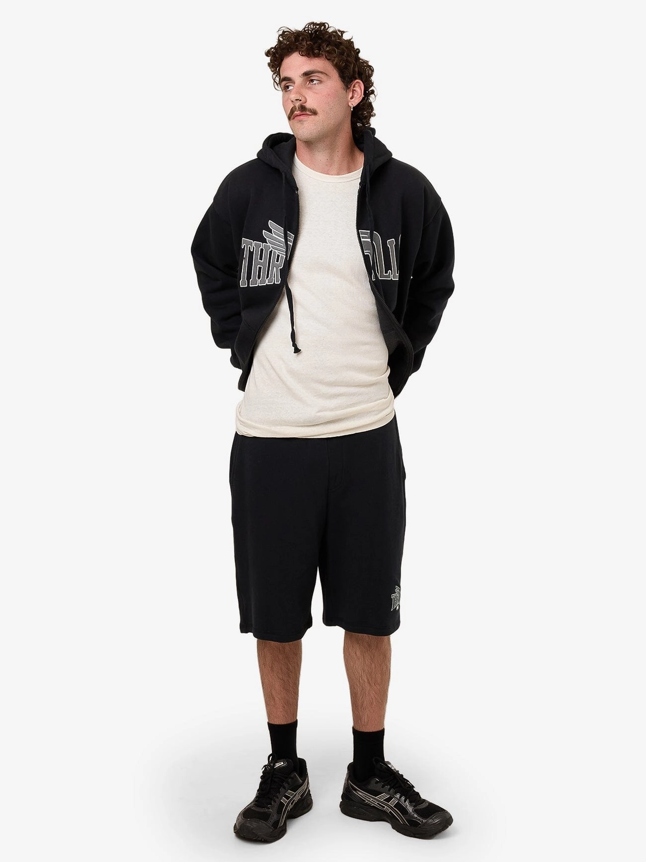 Born To Fly Zip Hood Fleece - Washed Black