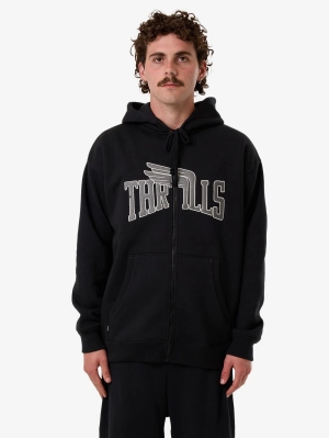 Born To Fly Zip Hood Fleece - Washed Black