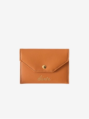 Bouton Golden Vegan Apple Leather Card Holder | Camel