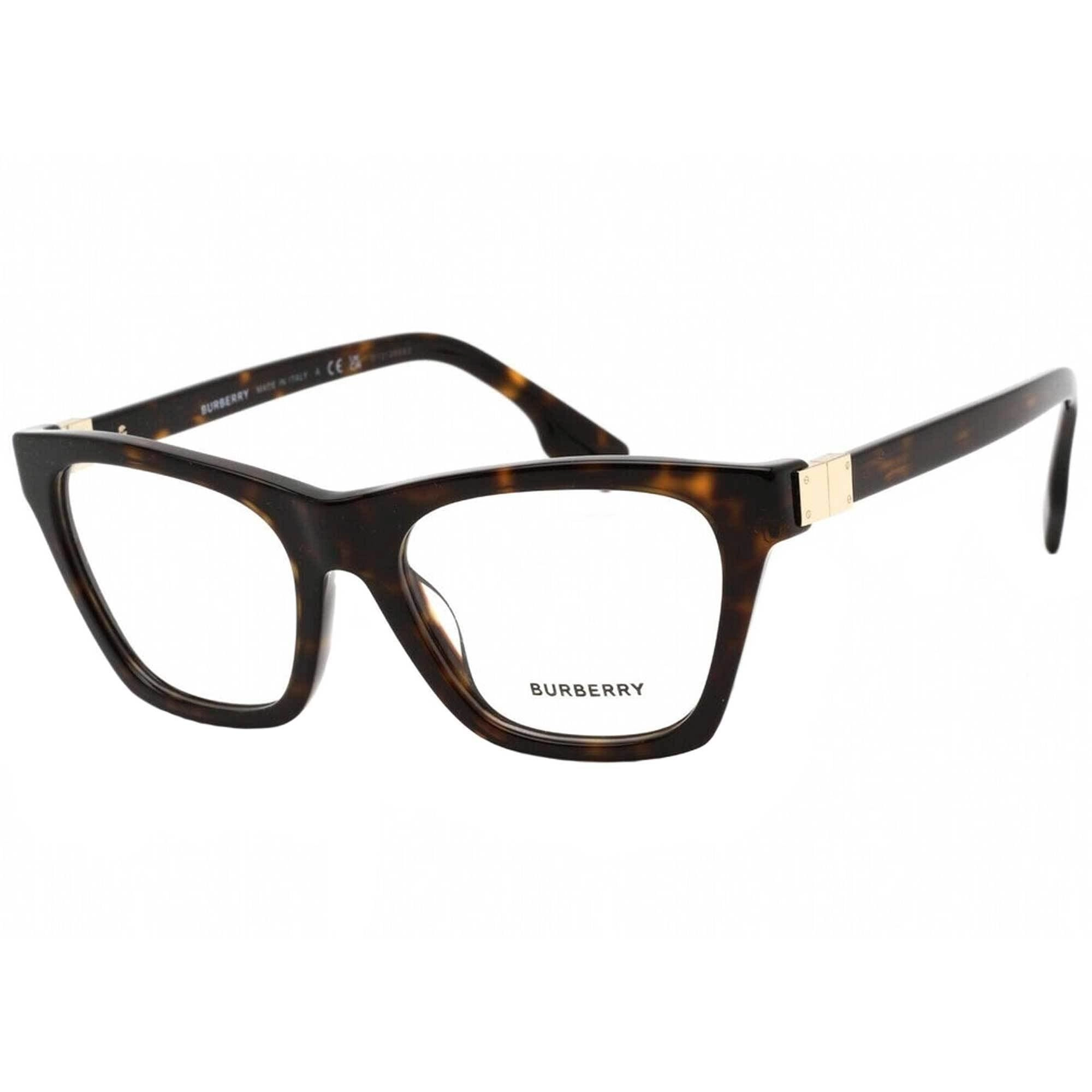 Burberry Women's Eyeglasses - Dark Havana Plastic Cat Eye Frame Demo Lens | 2355 3002