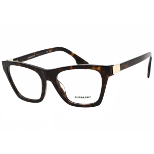 Burberry Women's Eyeglasses - Dark Havana Plastic Cat Eye Frame Demo Lens | 2355 3002