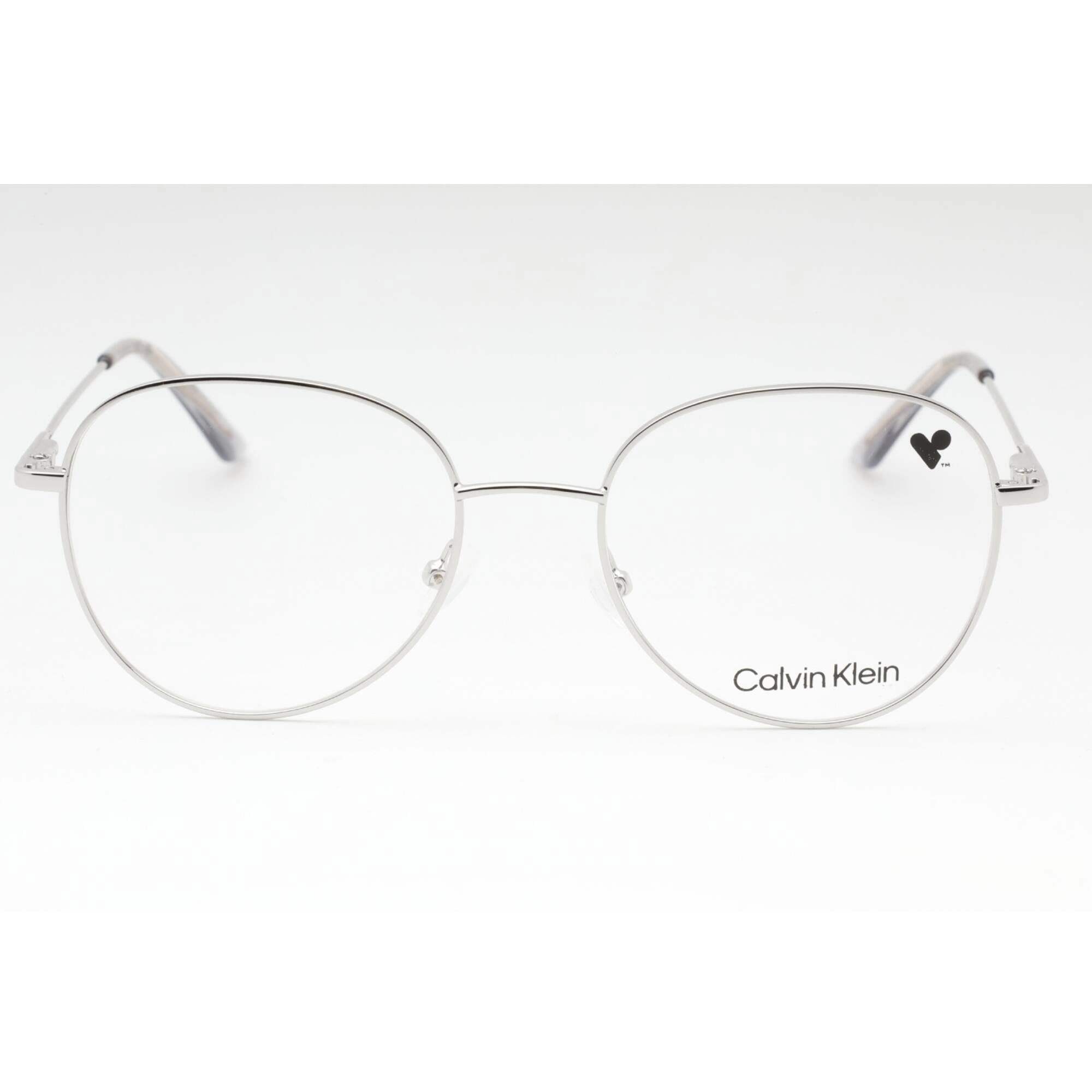 Calvin Klein Women's Eyeglasses - Silver Metal Oval Full Rim Frame | CK19130 045