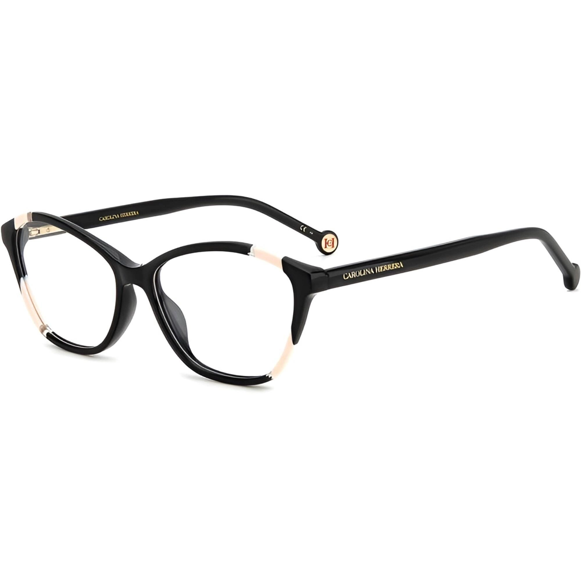 Carolina Herrera Women's Eyeglasses - Black Nude Plastic Cat Eye Frame | HER 0122 0KDX