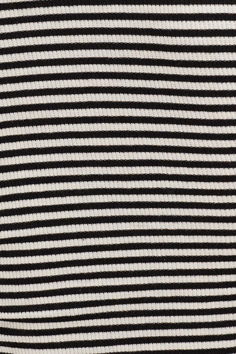 Check Top Long Sleeve Ribbed