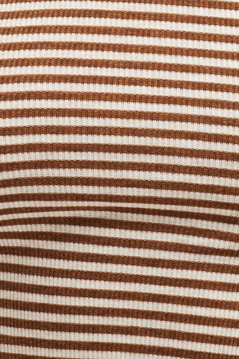 Check Top Long Sleeve Ribbed