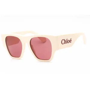 Chloe Women's Sunglasses - Ivory Square Full Rim Plastic Frame Red Lens | CH0233S 003