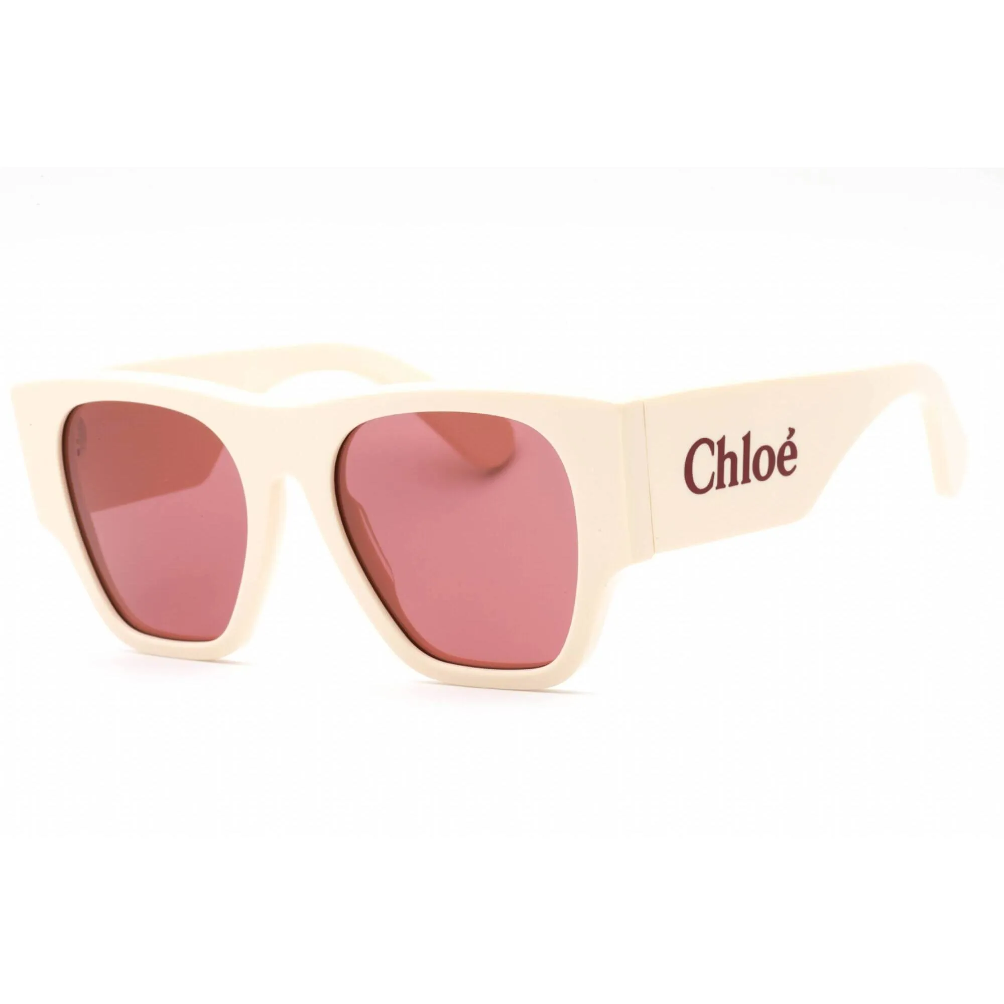 Chloe Women's Sunglasses - Ivory Square Full Rim Plastic Frame Red Lens | CH0233S 003