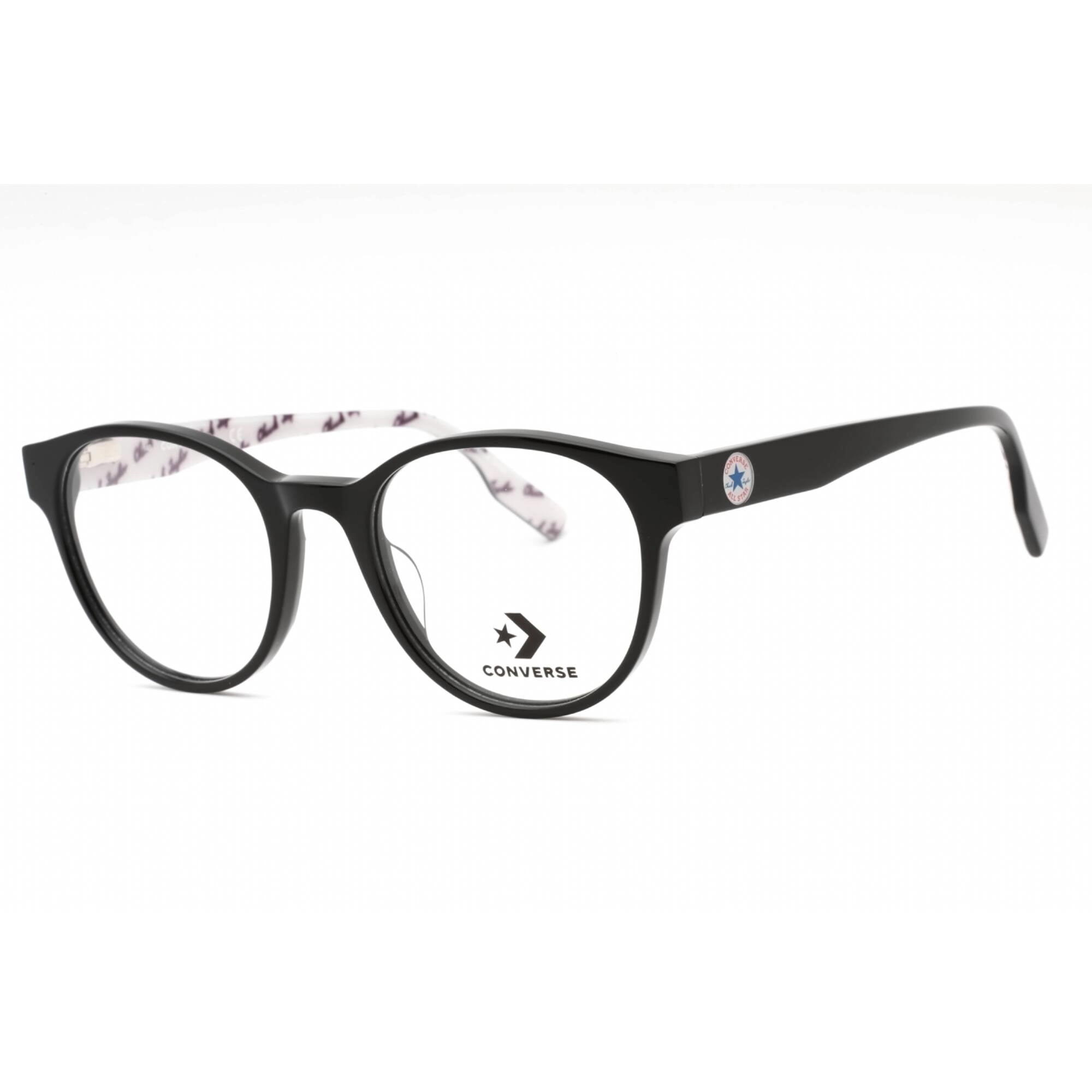 Converse Women's Eyeglasses - Black Plastic Round Shape Full Rim Frame | CV5002 001