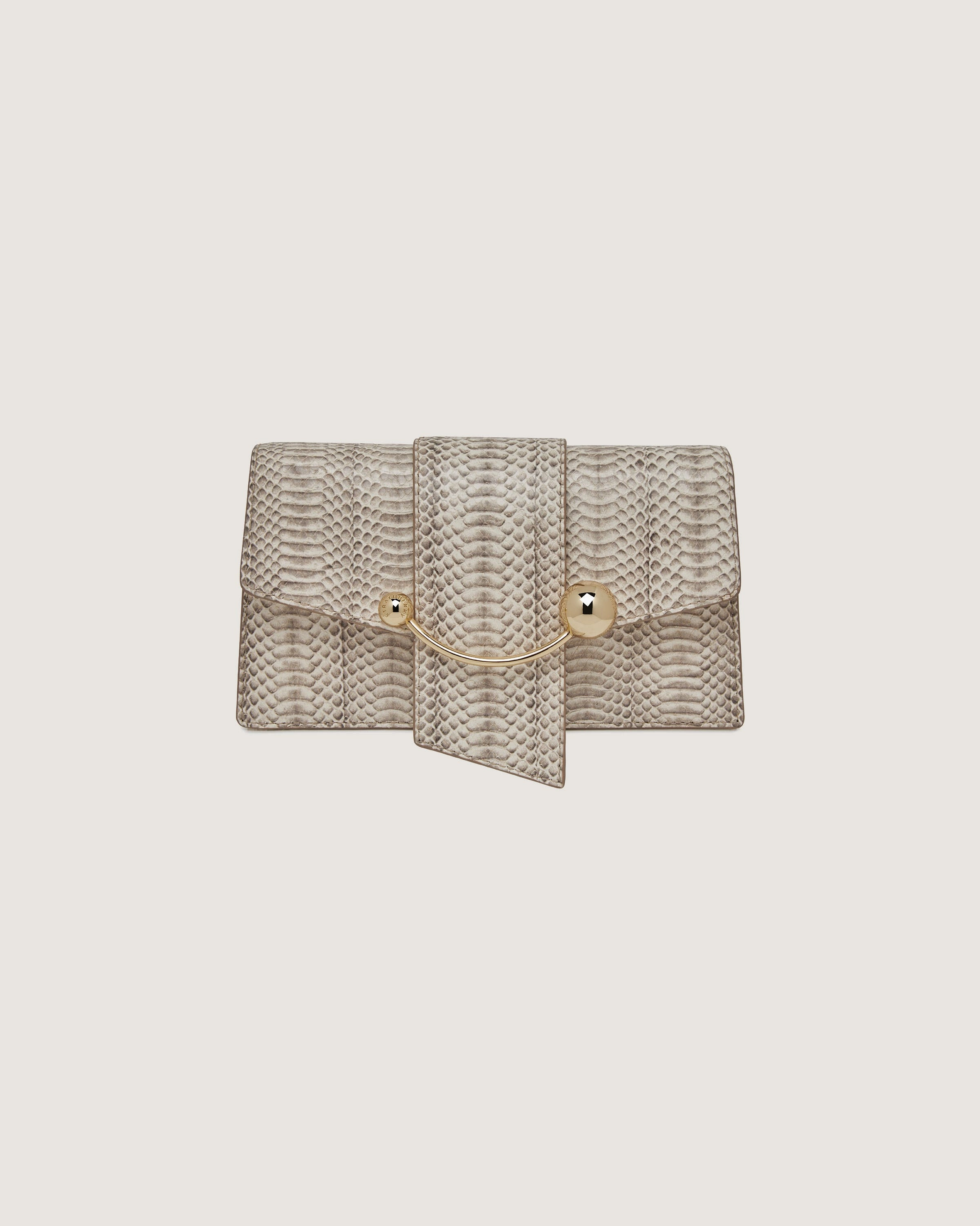 Crescent on a Chain - Embossed-Snake Leather Vanilla