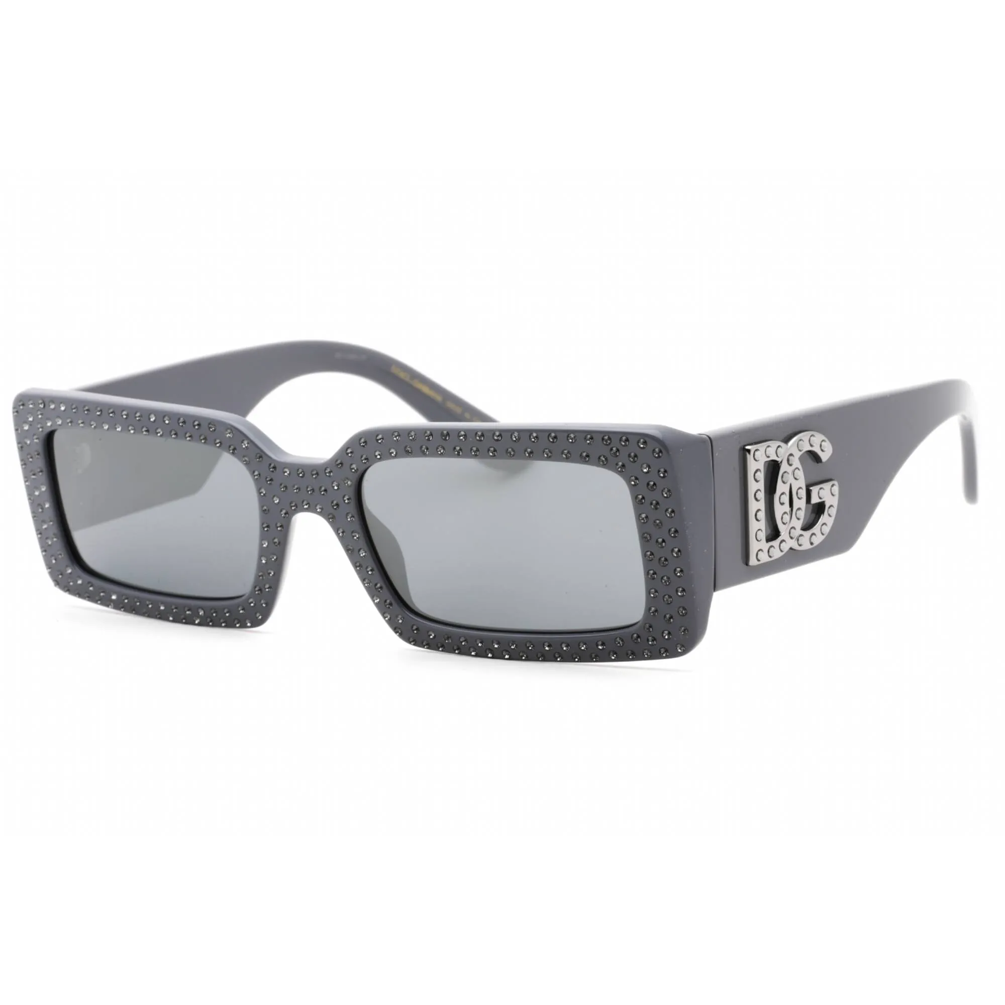 Dolce & Gabbana Women's Sunglasses - Dark Grey Gems Rectangular | 0DG4447B 30906G
