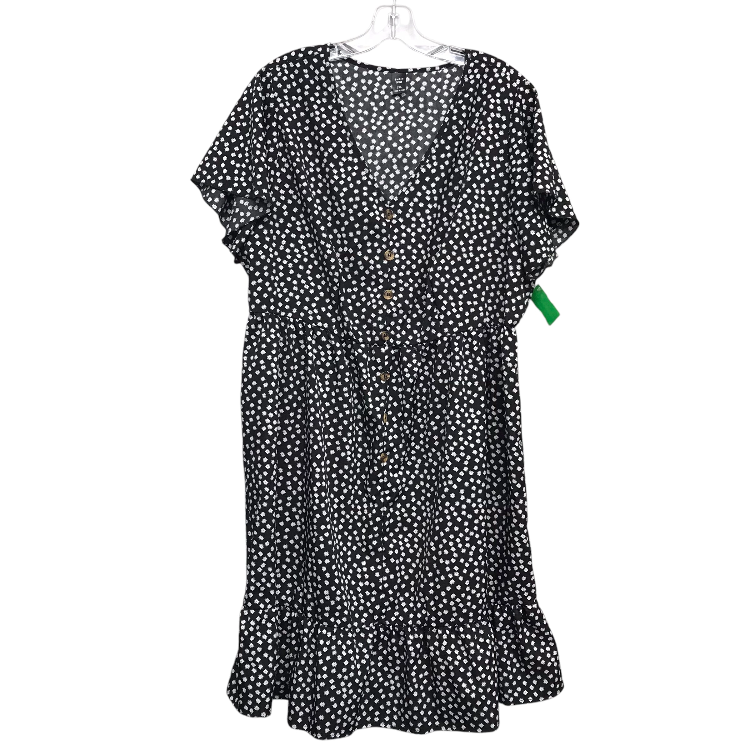 Dress Casual Short By Shein In Floral Print, Size:2X