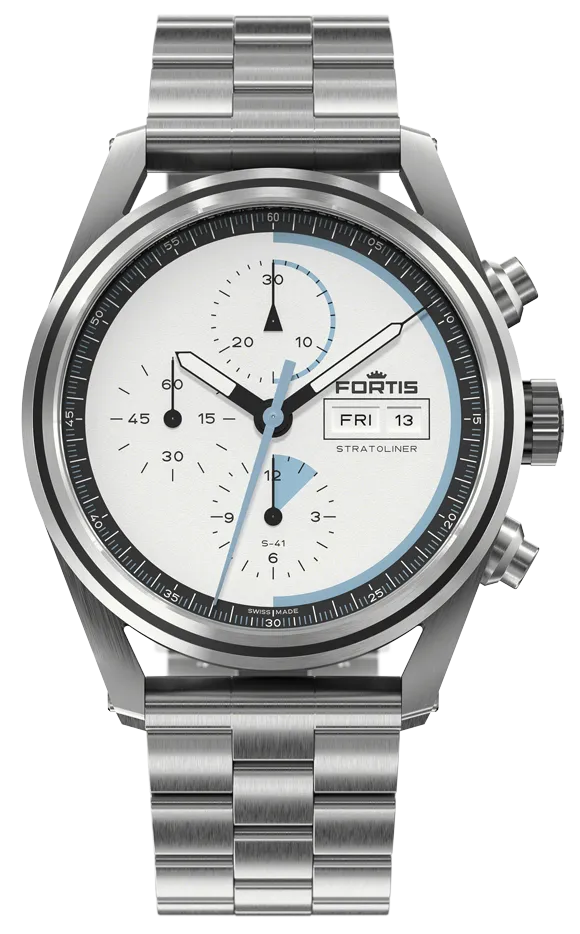 Fortis Stratoliner S-41 White Dust Bracelet
