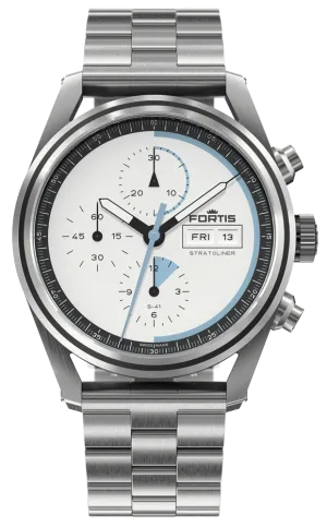 Fortis Stratoliner S-41 White Dust Bracelet