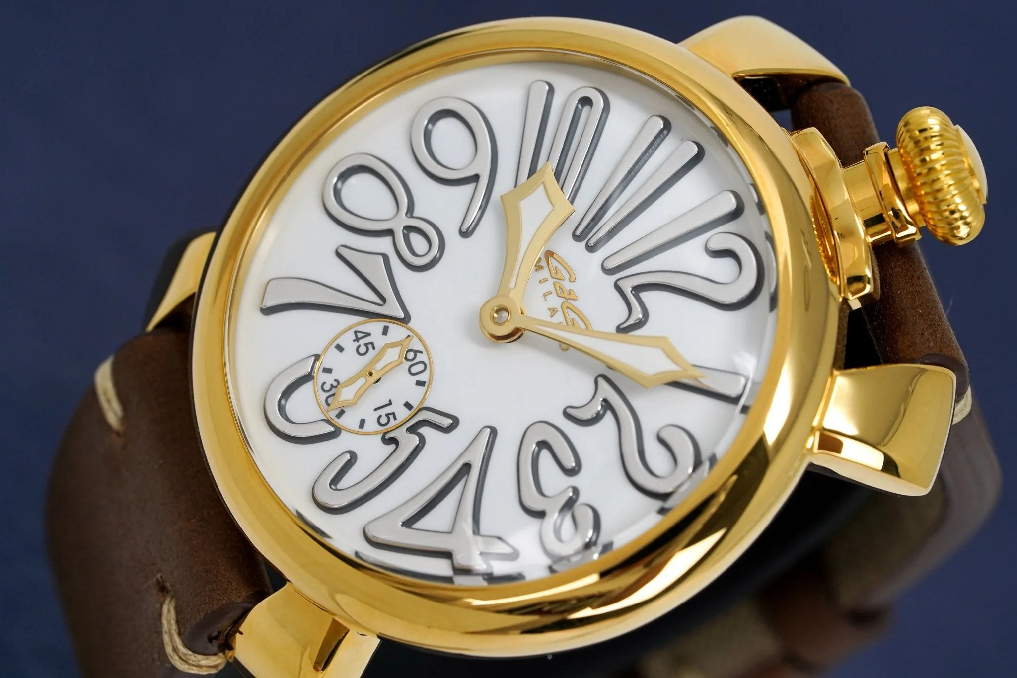 Gagà Milano Watch Manuale 48mm Special Edition Gold Brown
