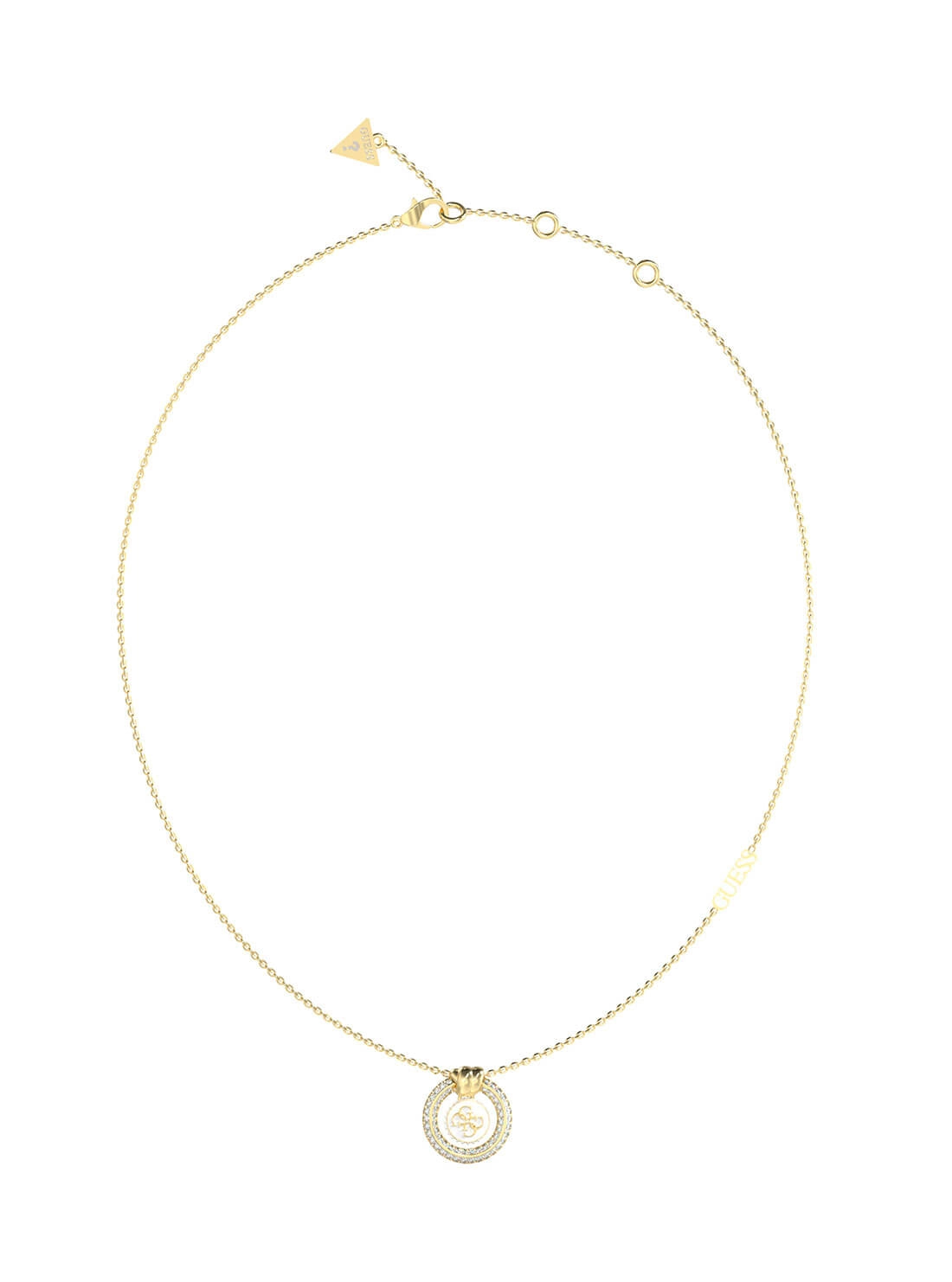 Gold Knot You White Crystal Necklace
