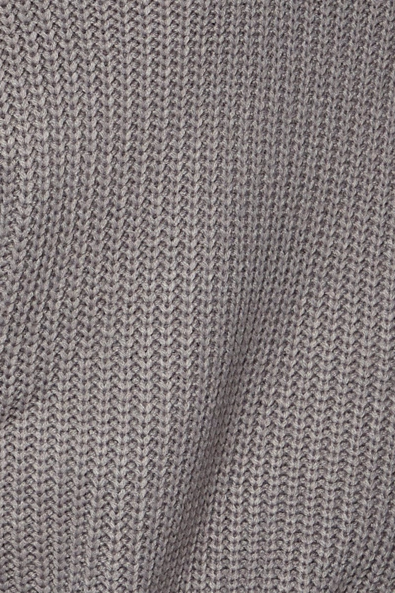 Grey Frill Hem Knit