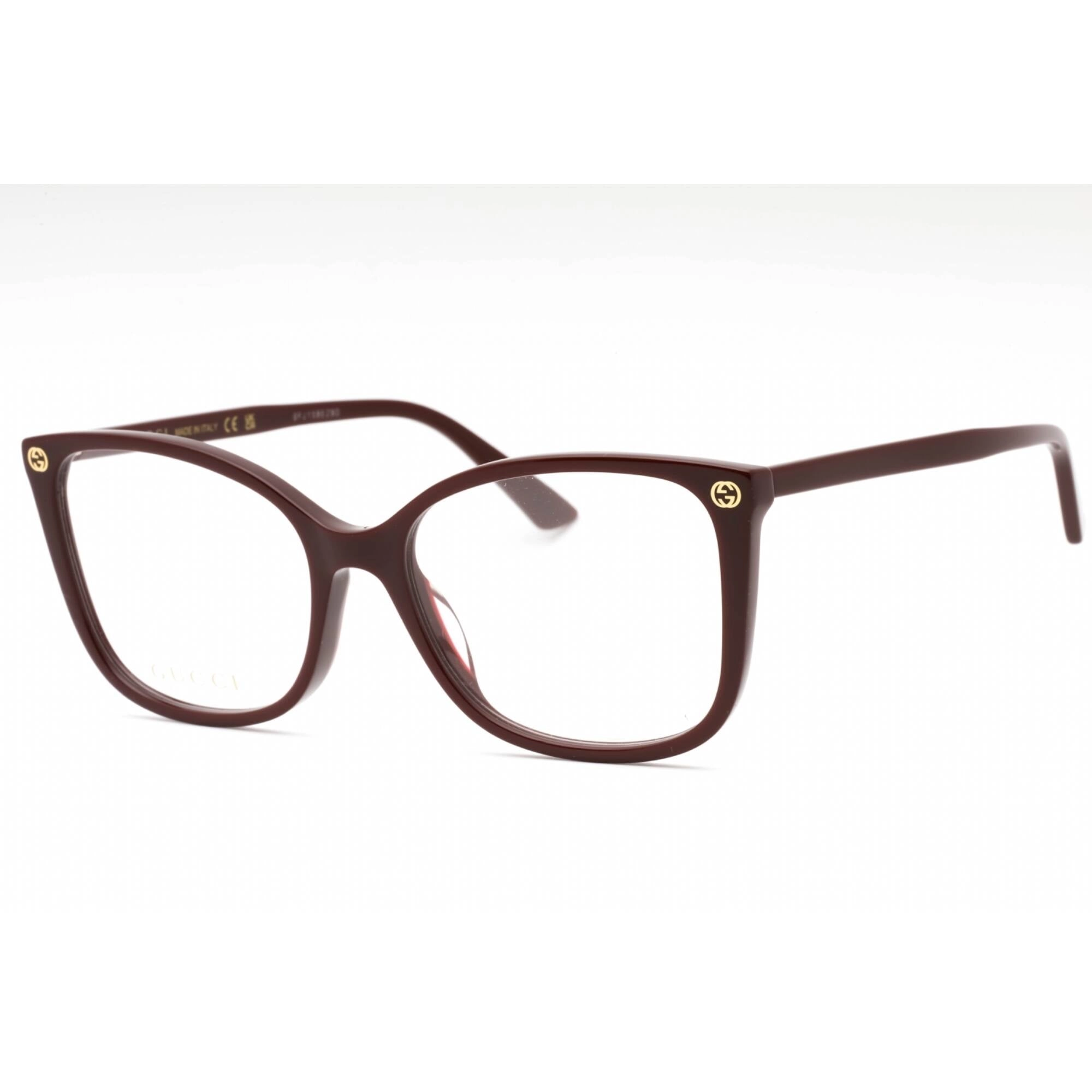 Gucci Women's Eyeglasses - Burgundy Plastic Cat Eye Shape Full Rim Frame | GG0026O 012