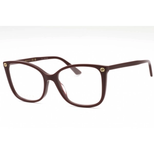 Gucci Women's Eyeglasses - Burgundy Plastic Cat Eye Shape Full Rim Frame | GG0026O 012
