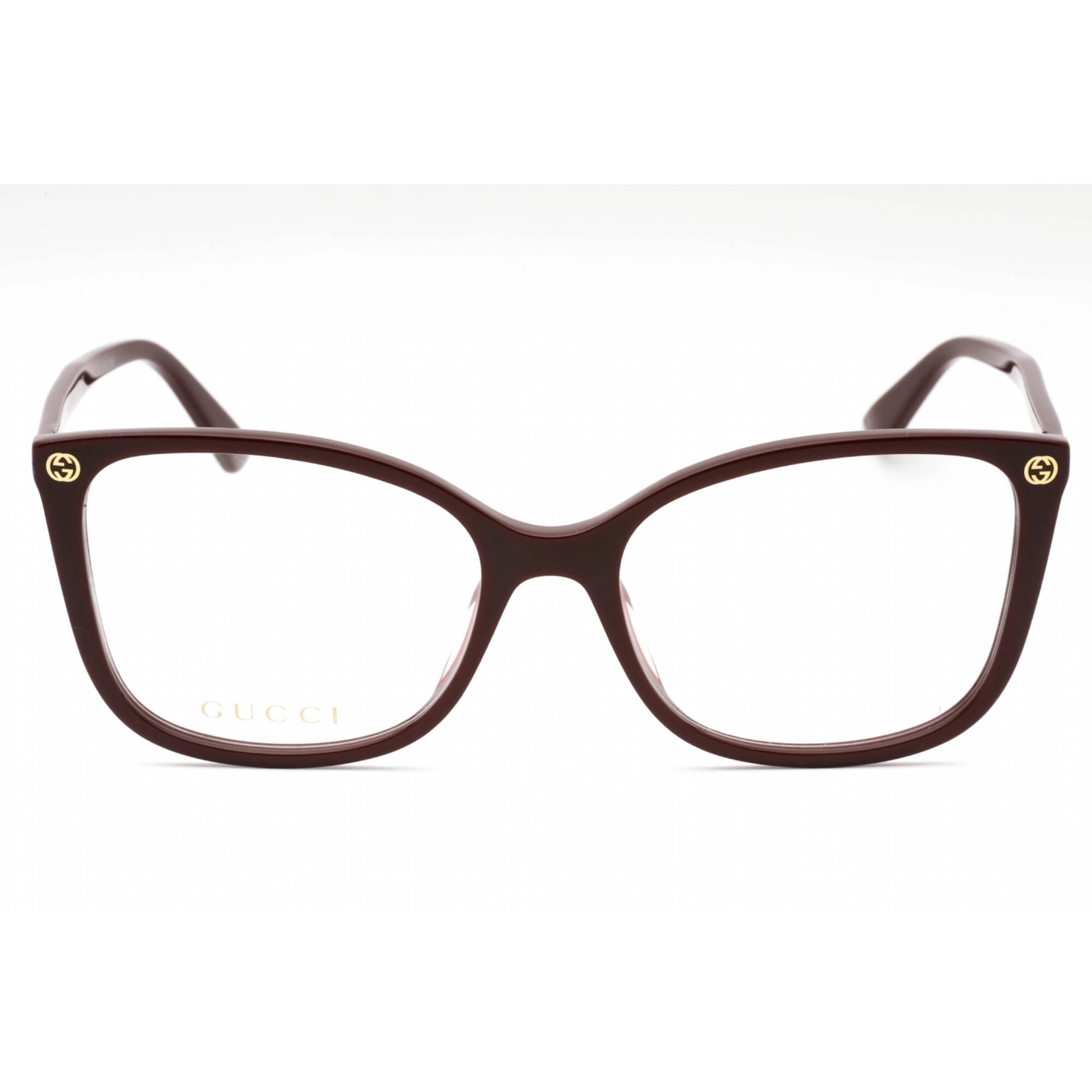 Gucci Women's Eyeglasses - Burgundy Plastic Cat Eye Shape Full Rim Frame | GG0026O 012
