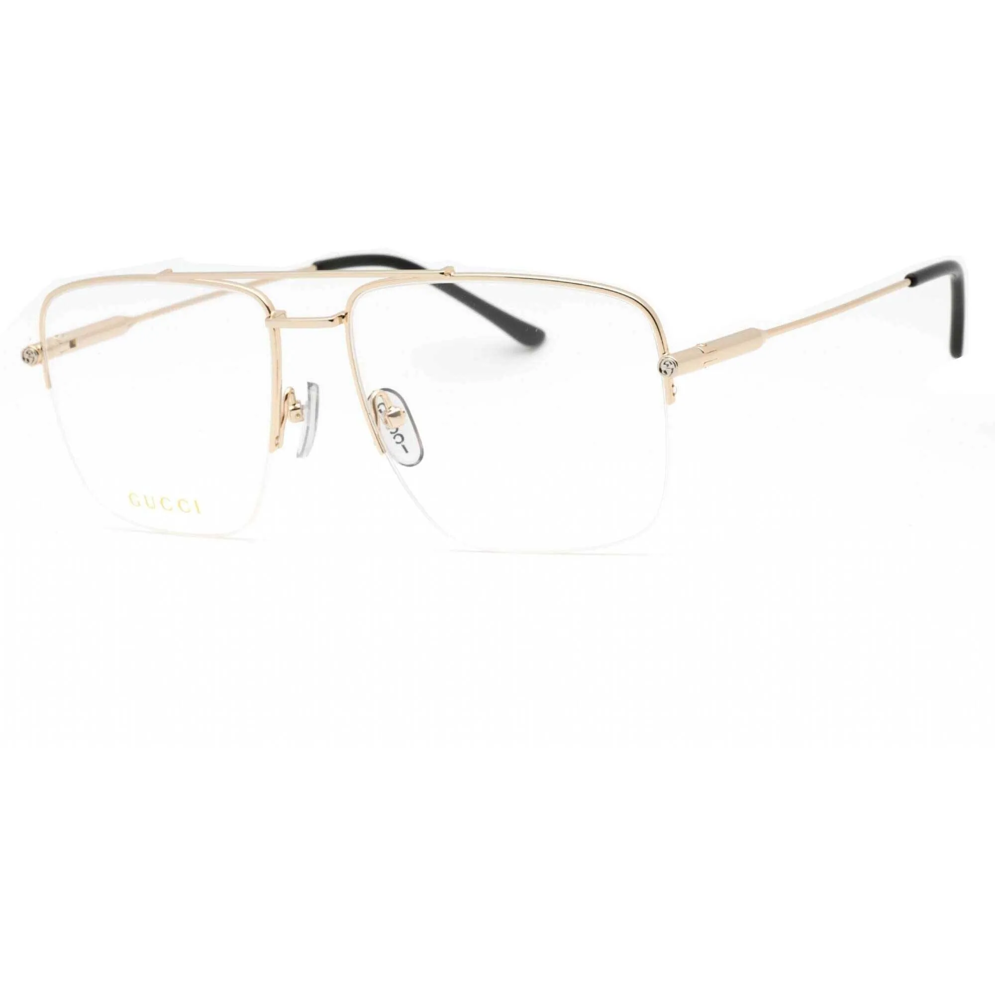Gucci Women's Eyeglasses - Gold Half Rim Metal Frame | GG1415O 001