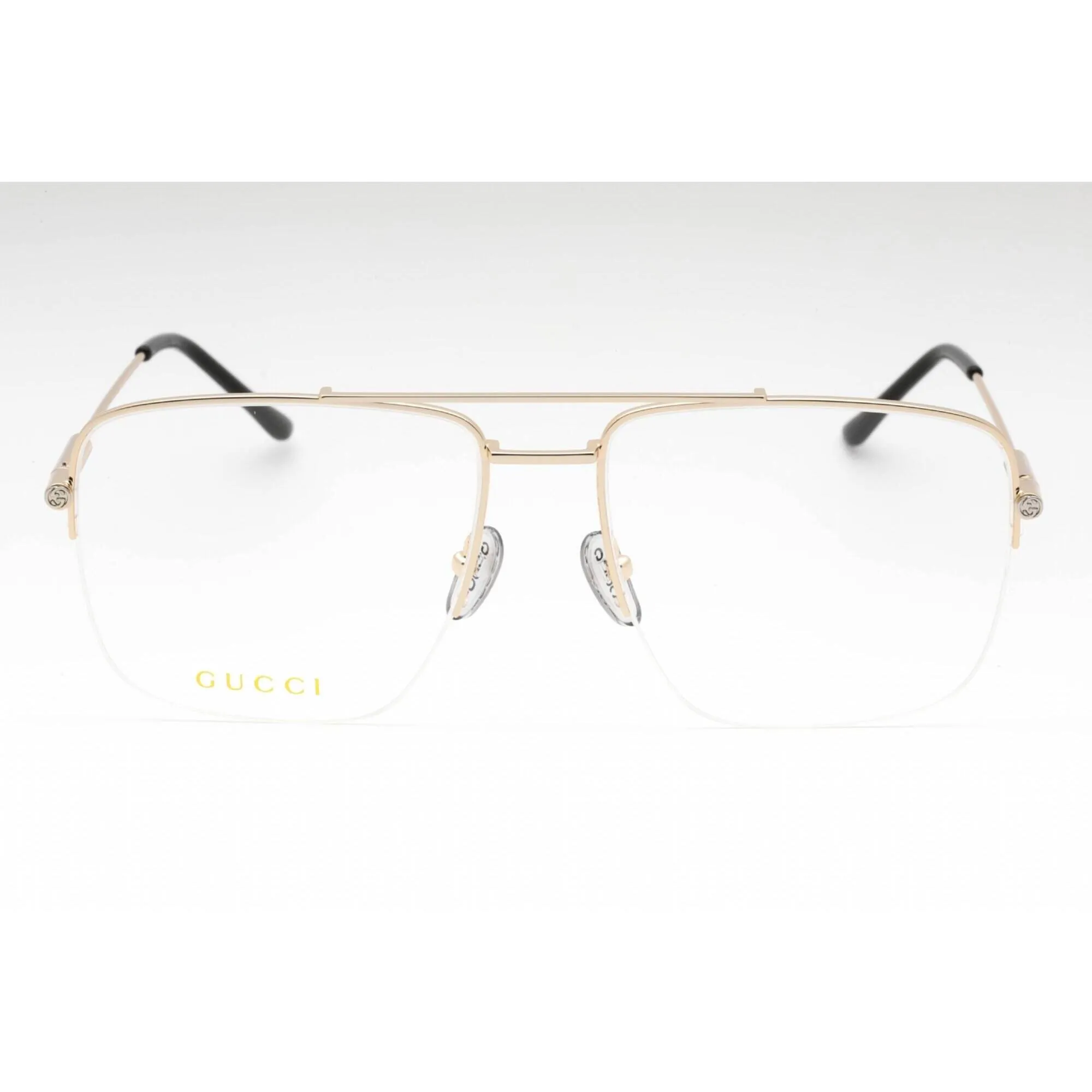 Gucci Women's Eyeglasses - Gold Half Rim Metal Frame | GG1415O 001