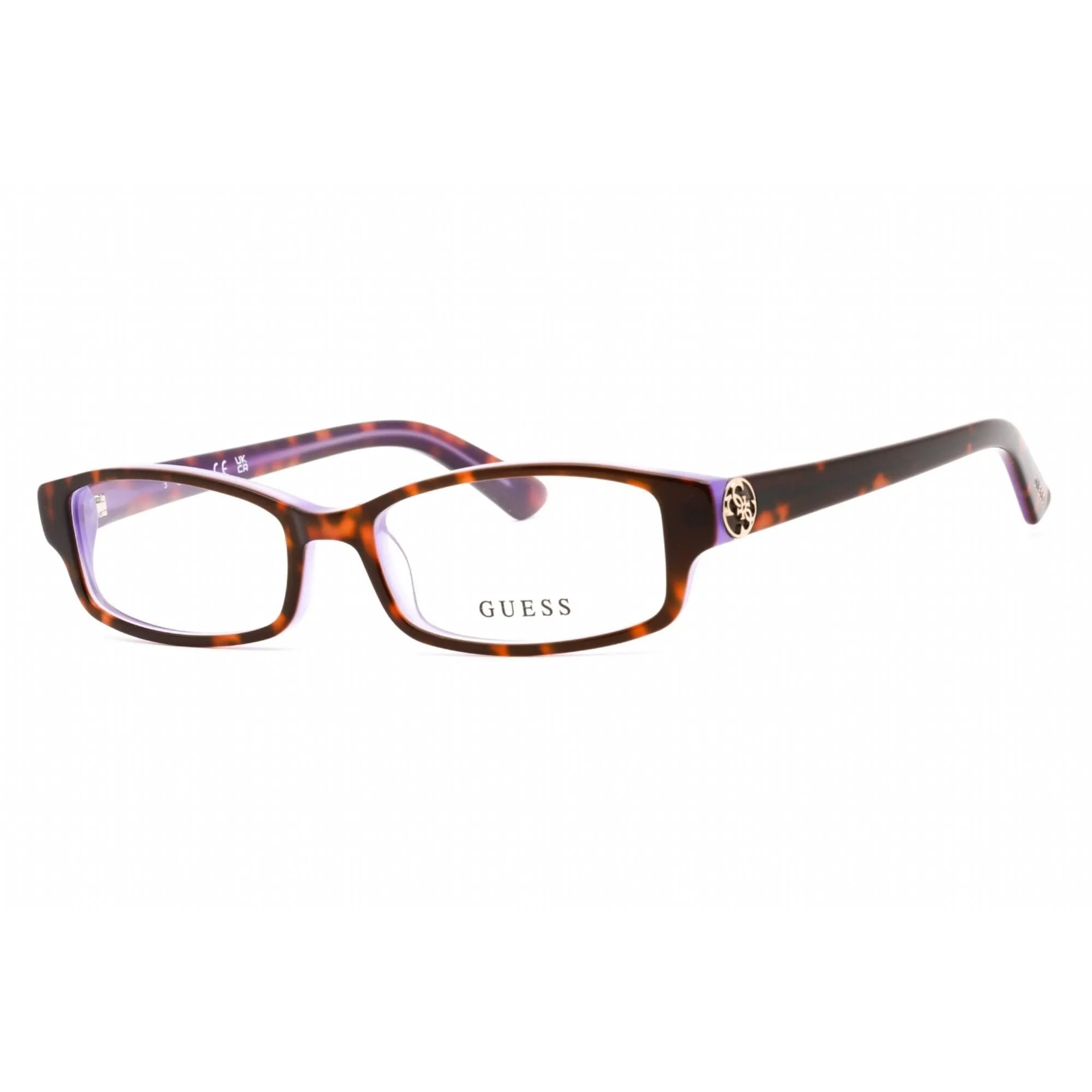 Guess Women's Eyeglasses - Dark Havana Plastic Full Rim Rectangular Frame | GU2526 52