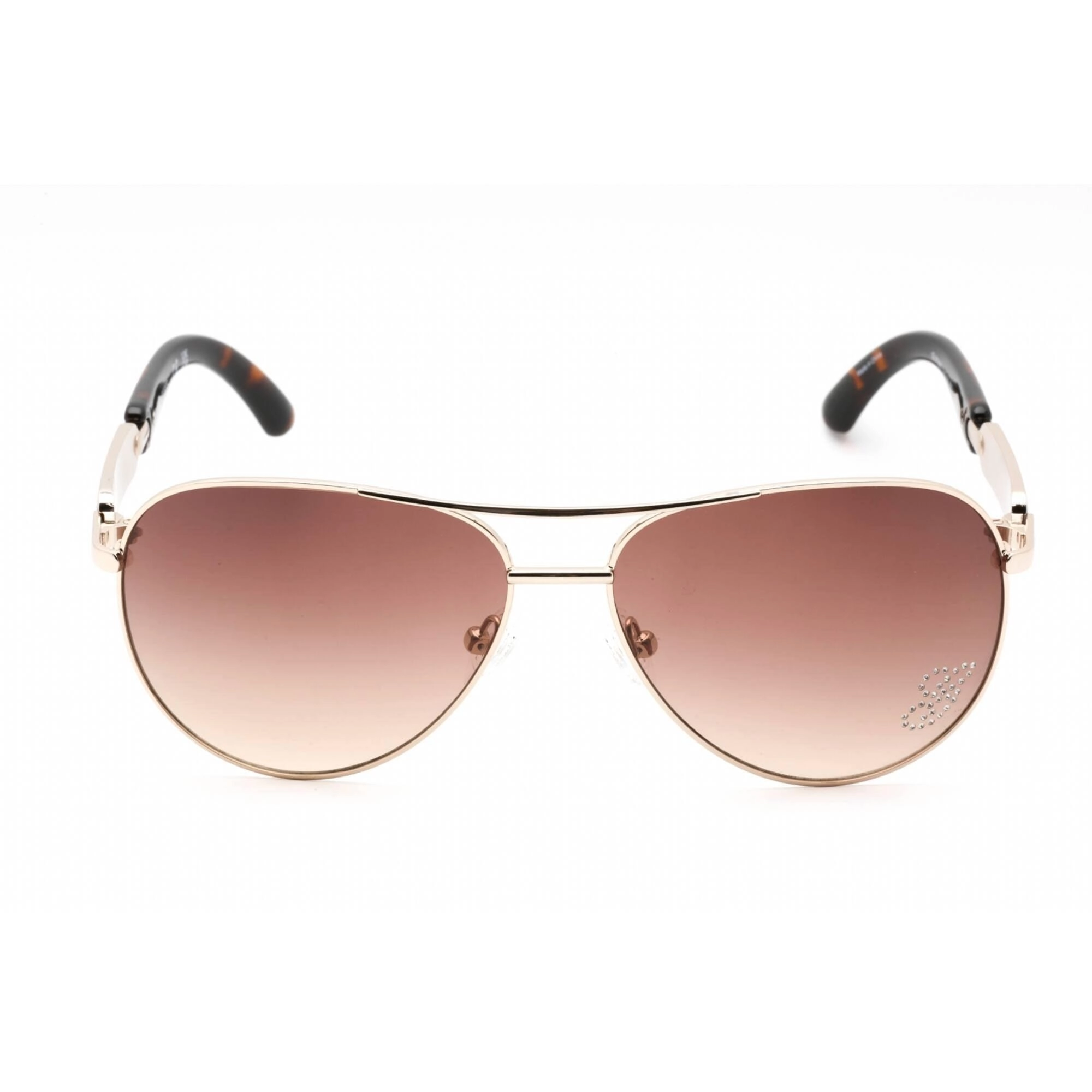 Guess Women's Sunglasses - Adjustable Nose Pads Gold Metal Aviator Frame | GU7295 H73