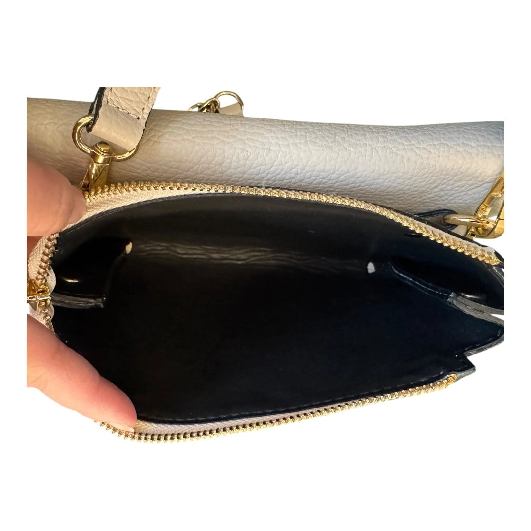 Handbag Leather By ISADORA In Cream, Size:Medium