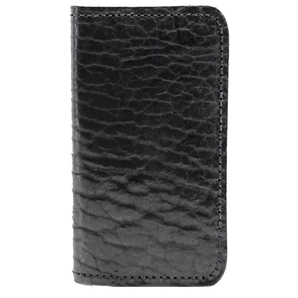 HAPPY EXTRA, Checkbook Cover, Glazed Shrunk Bison in Black