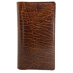 HAPPY EXTRA, Checkbook Cover, Glazed Shrunk Bison in Tobacco