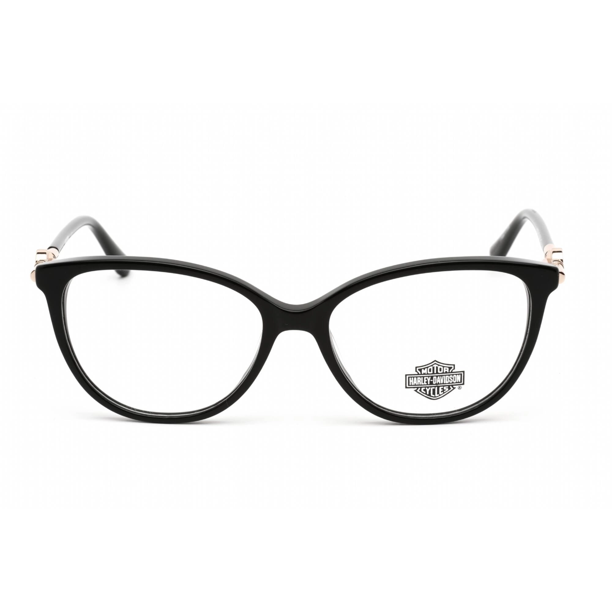 Harley Davidson Women's Eyeglasses - Full Rim Shiny Black Plastic Oval | HD0562 001