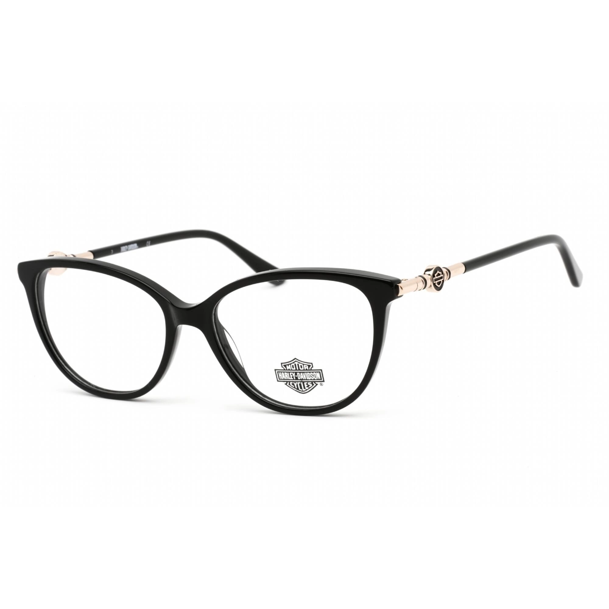 Harley Davidson Women's Eyeglasses - Full Rim Shiny Black Plastic Oval | HD0562 001