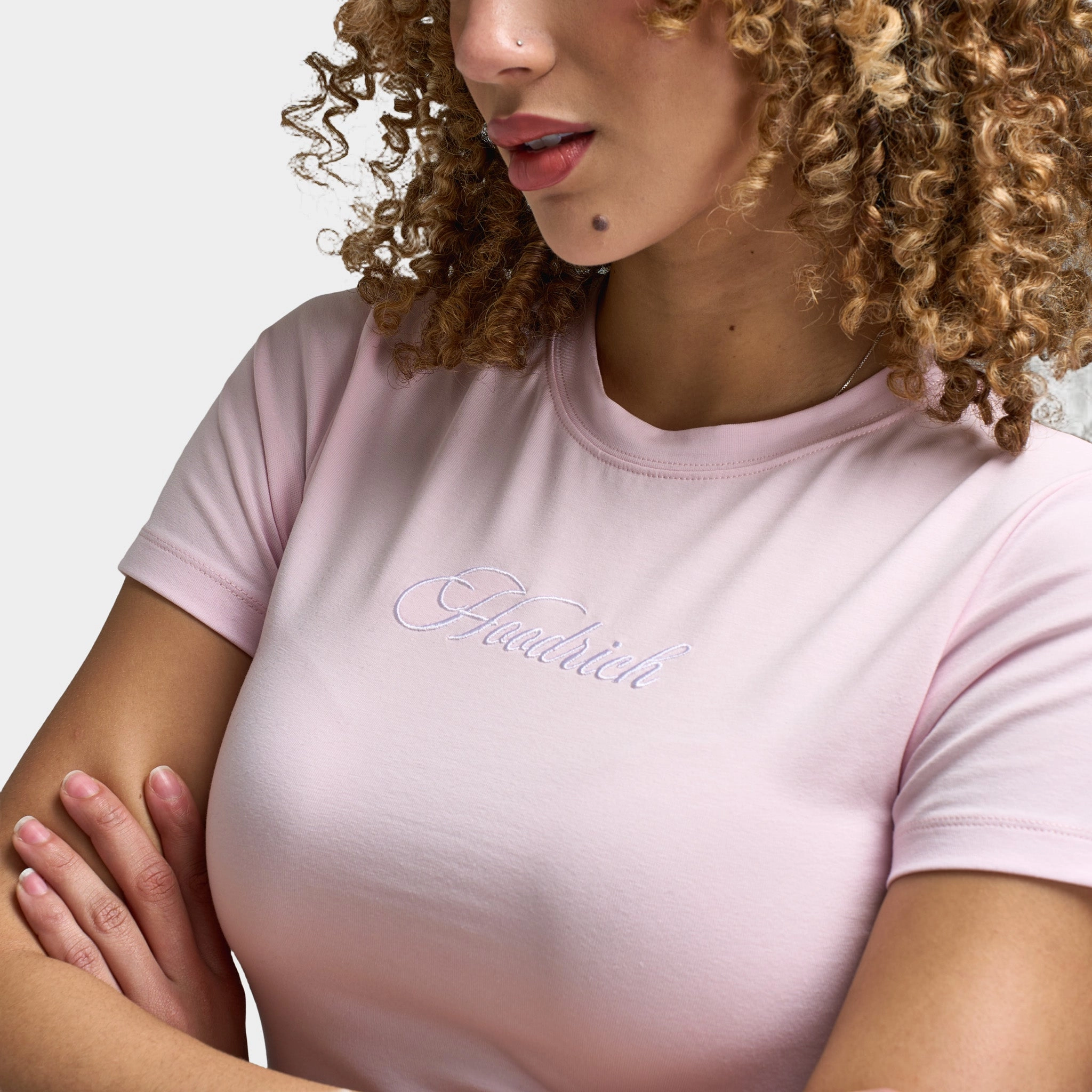 Hoodrich Women's Poise Fitted Tee Pink A Boo / White
