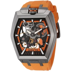 Invicta Men's Watch - Akula Mechanical Skeleton Dial Orange Silicone Strap | 44020