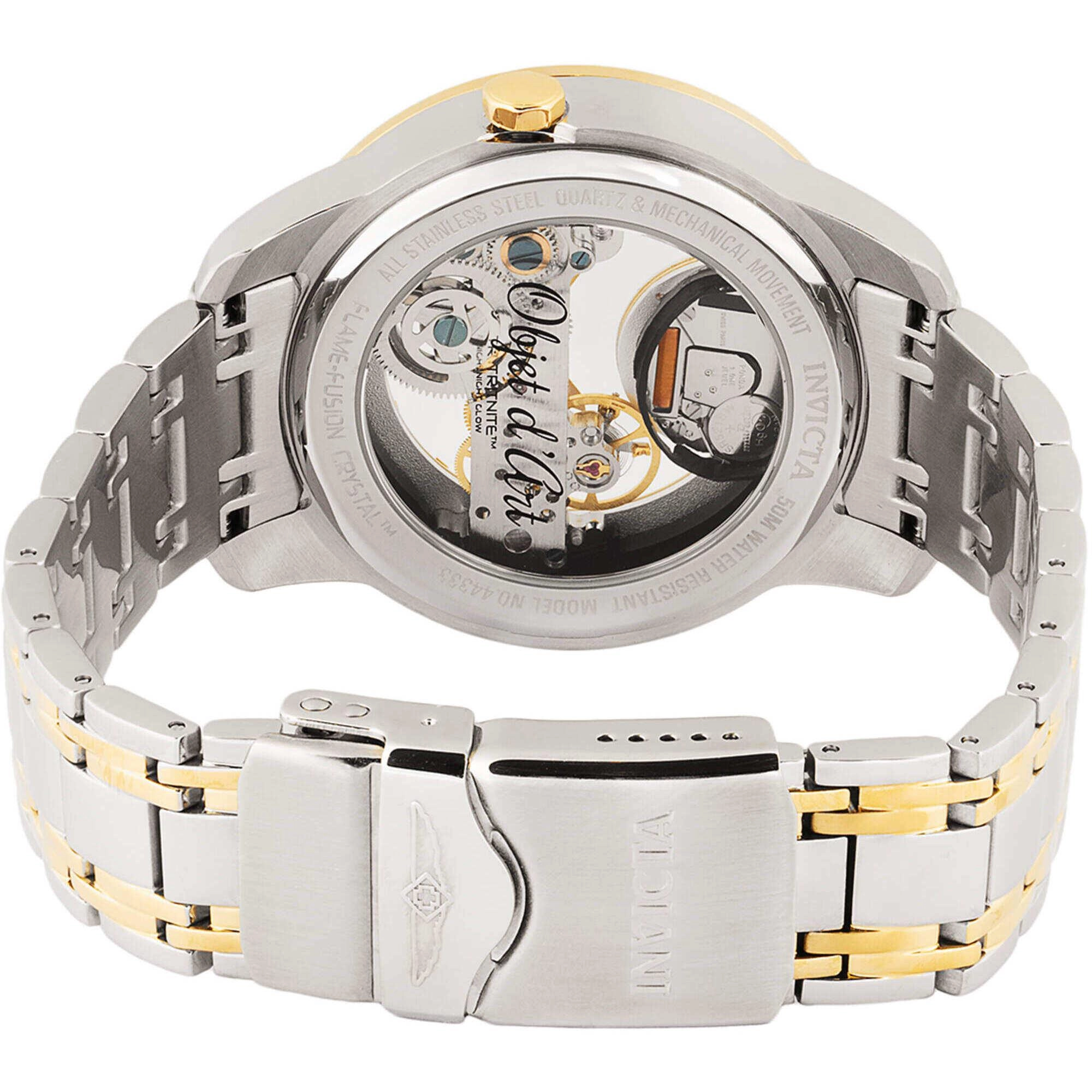 Invicta Men's Watch - Objet D Art Mechanical Skeleton Dial Two Tone Bracelet | 44333