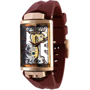 Invicta Men's Watch - Vintage Mechanical Rose Gold Case Brown Silicone Strap | 35293