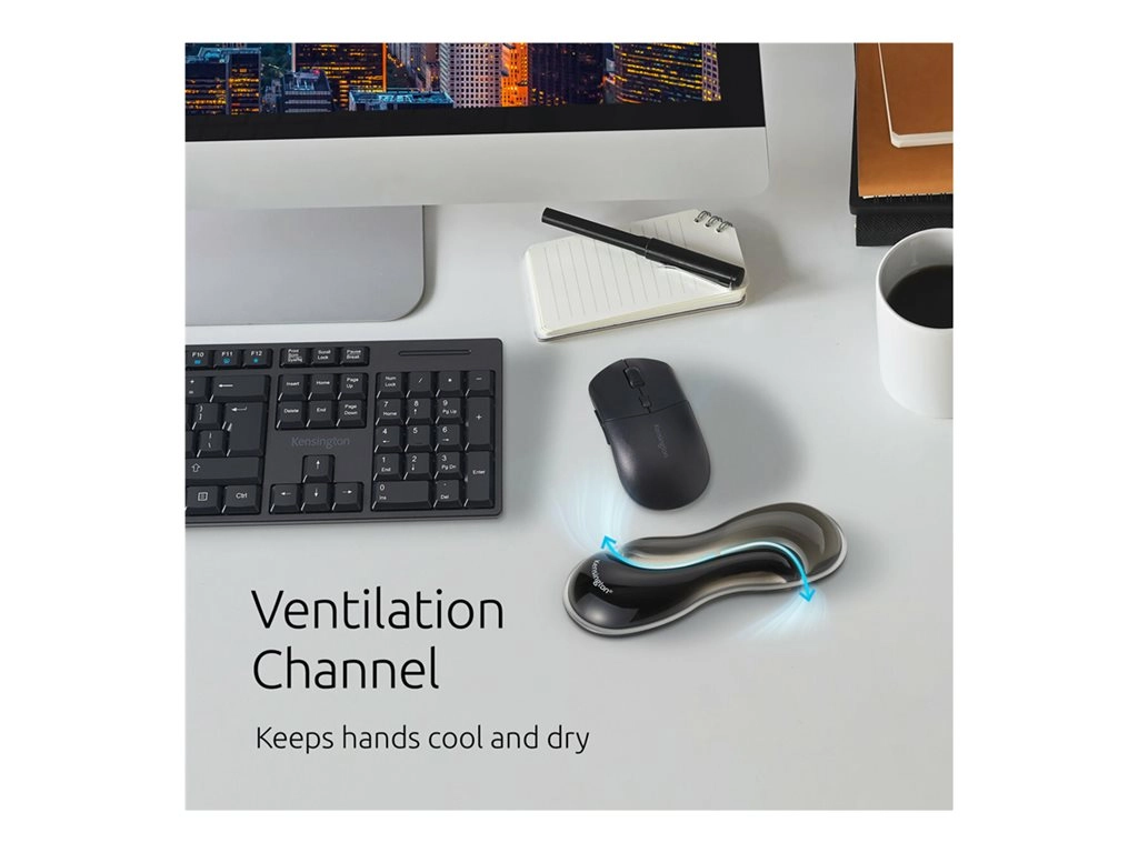 Kensington Slim Duo - Mouse/trackball wrist rest - gel - gray K62438NA