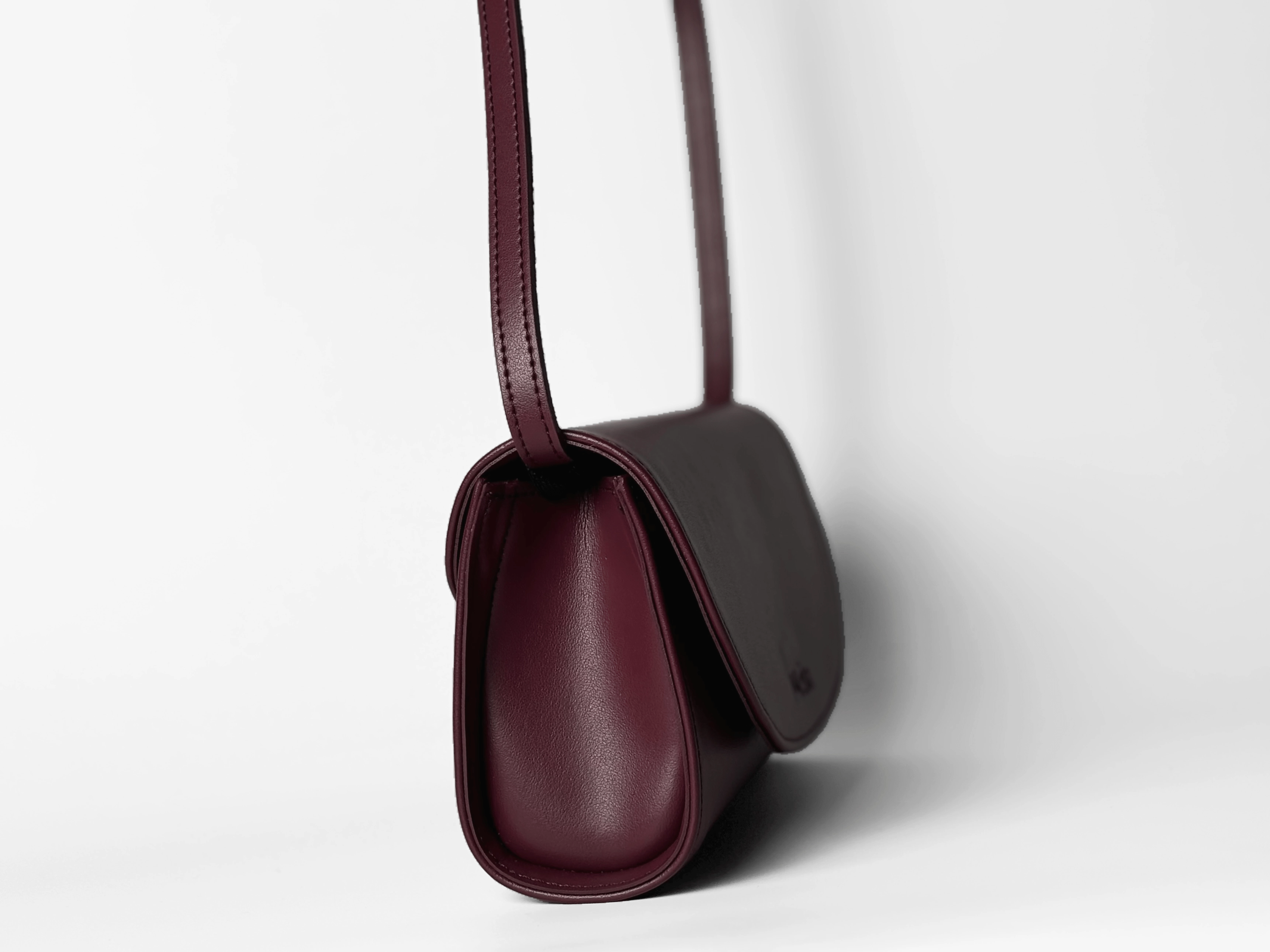 Marlee Apple Leather Vegan Crossbody Bag |  Deep Red
