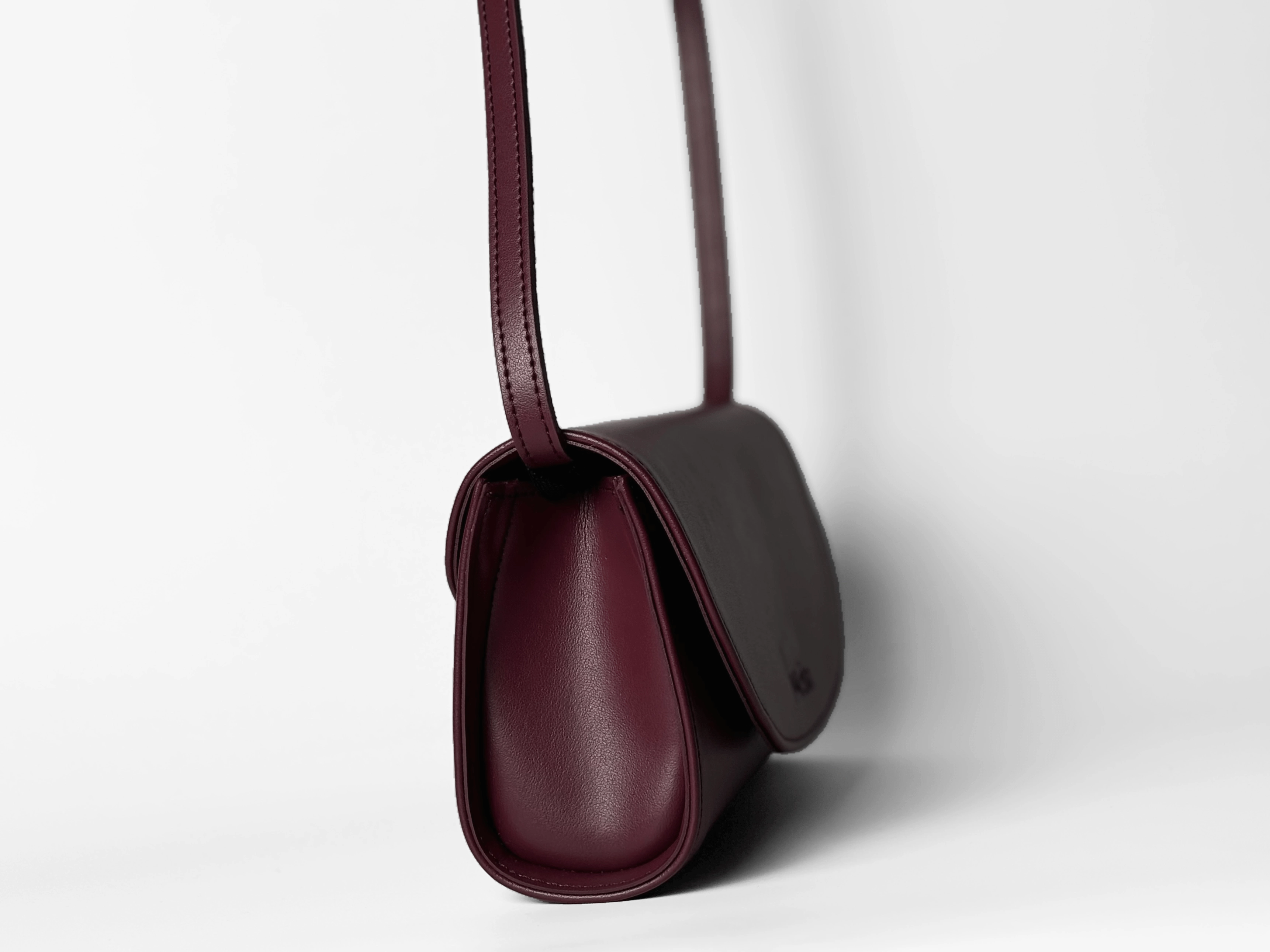 Marlee Apple Leather Vegan Crossbody Bag |  Deep Red