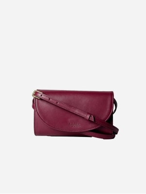 Marlee Apple Leather Vegan Crossbody Bag |  Deep Red