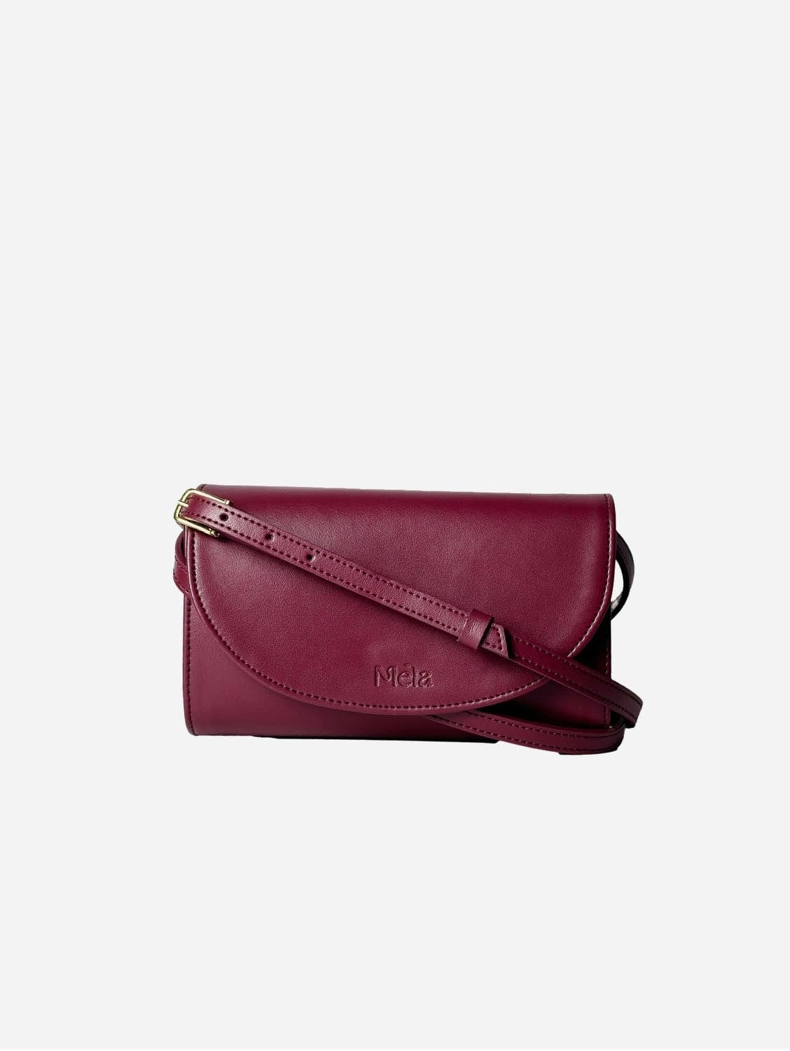 Marlee Apple Leather Vegan Crossbody Bag |  Deep Red
